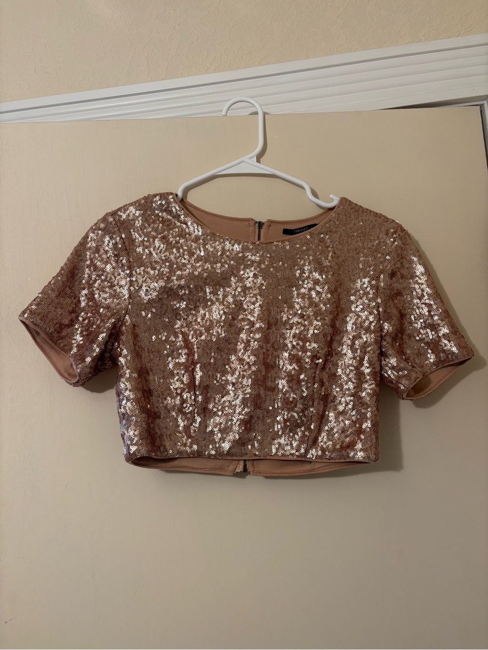 Forever 21 Gold Sequin Crop Top